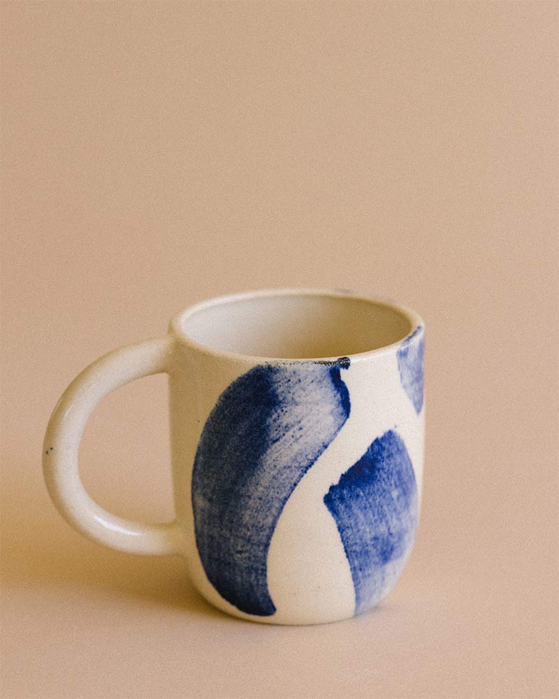 Mug grès brush bleu