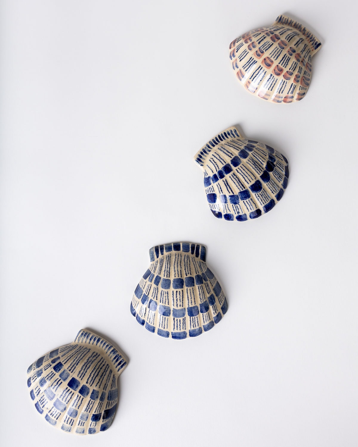 coquillage céramique bleu