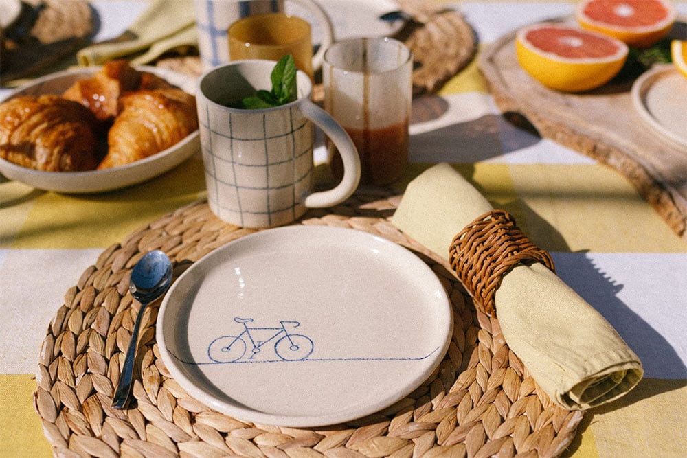 Petit cadeau fait main assiette velo